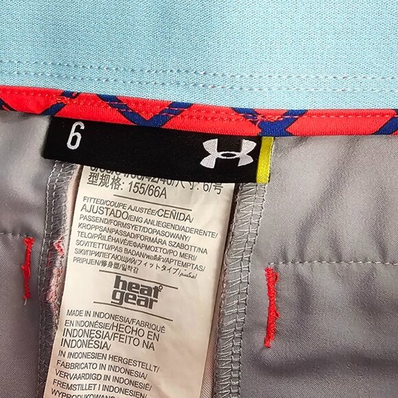 Under Armour Women's HeatGear Athletic Golf Shorts Size 6 Check Print Stretch - Picture 7 of 7